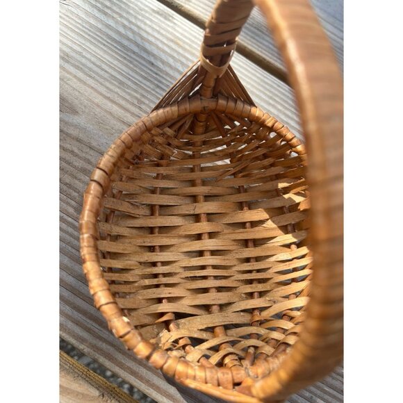 Vintage Wicker Gathering Basket With Gods Eye Handle Small - Picture 4 of 7